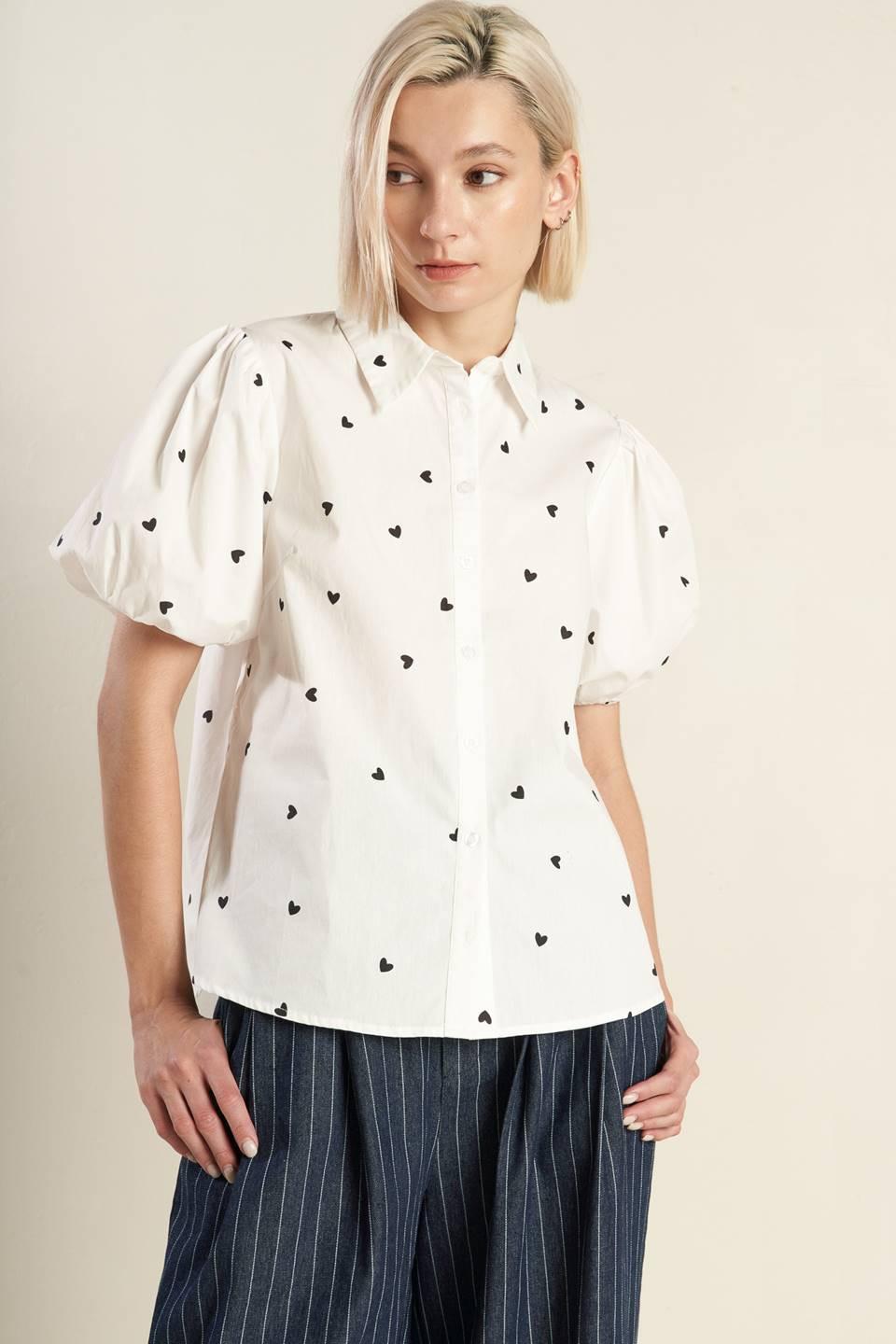 Forever Daydreaming Woven Top in white black, view 4 — Soul Flow Apparel
