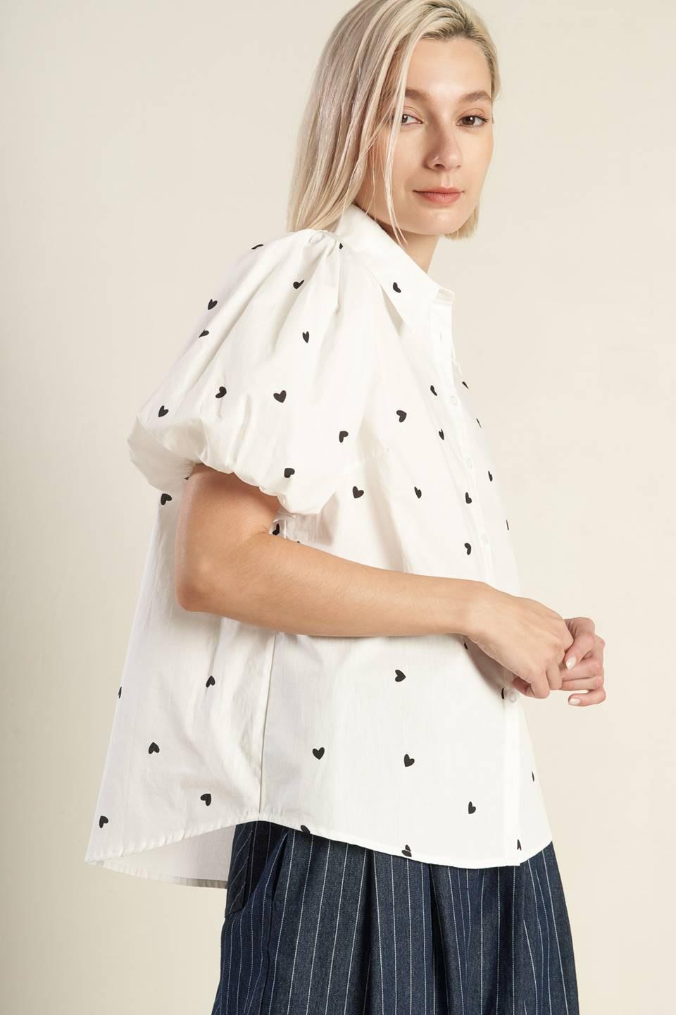 Forever Daydreaming Woven Top in white black, view 5 — Soul Flow Apparel