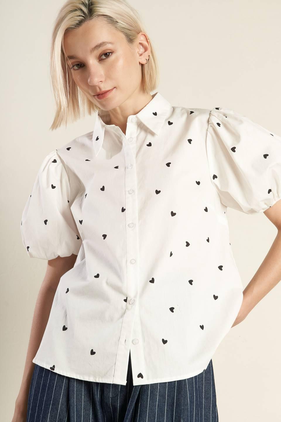 Forever Daydreaming Woven Top in white black, view 6 — Soul Flow Apparel