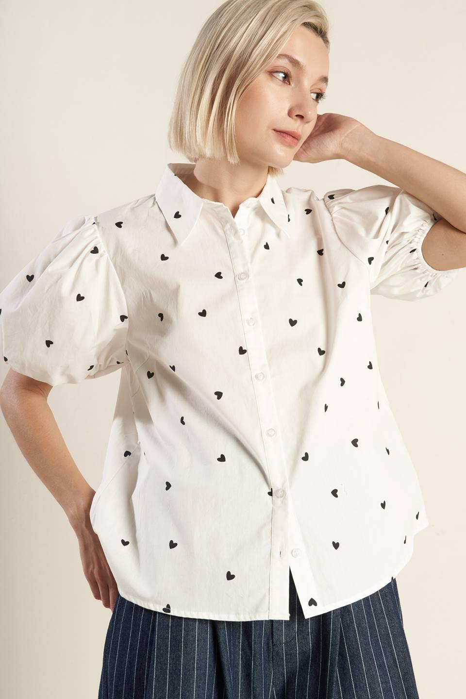 Forever Daydreaming Woven Top in white black, view 7 — Soul Flow Apparel