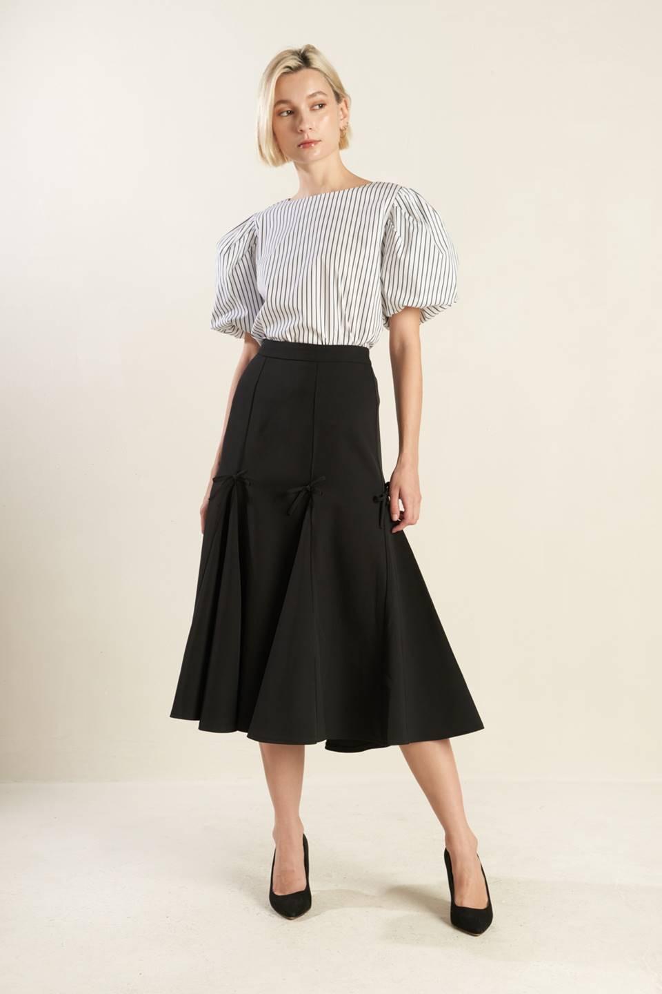 All the Feelings Woven Top in white black, view 1 — Soul Flow Apparel