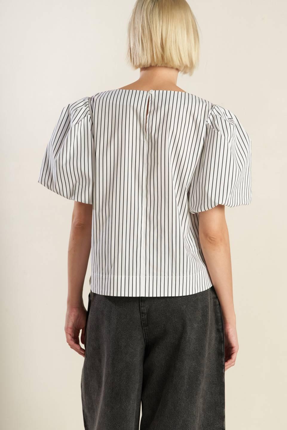 All the Feelings Woven Top in white black, view 7 — Soul Flow Apparel