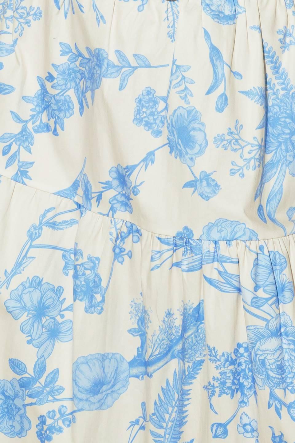 Urban Charm Woven Cami Top and Skirt Set in cream blue, fabric swatch — Soul Flow Apparel