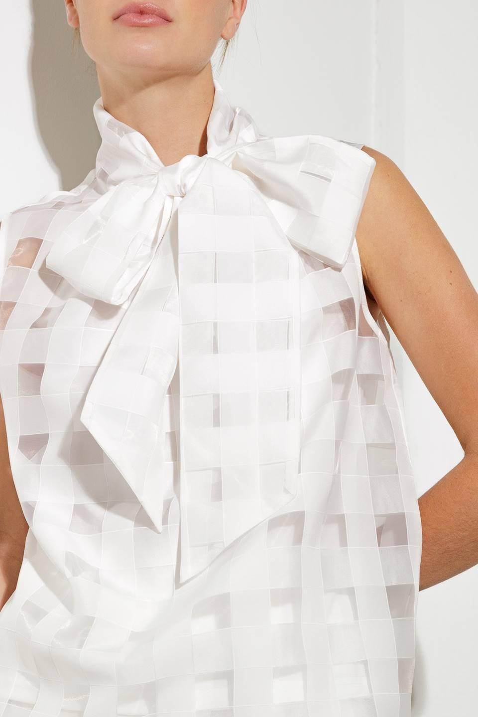 Live for Us White Woven Organza Top, view 2 — Soul Flow Apparel
