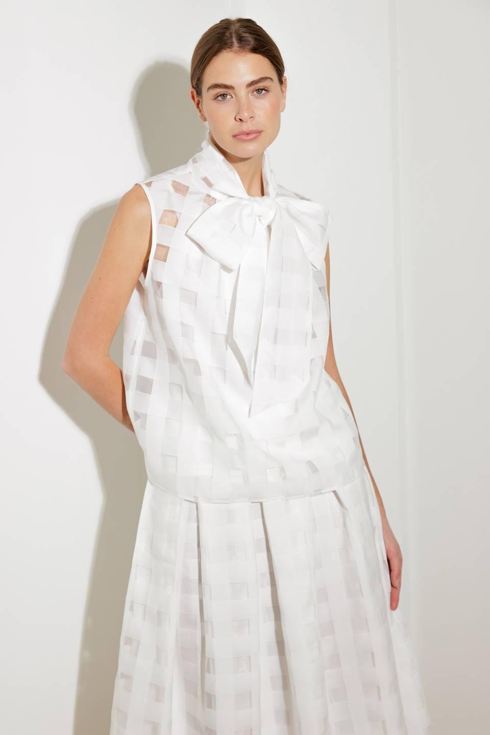 Live for Us White Woven Organza Top, view 3 — Soul Flow Apparel