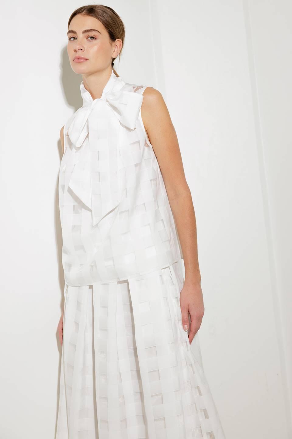 Live for Us White Woven Organza Top, view 4 — Soul Flow Apparel