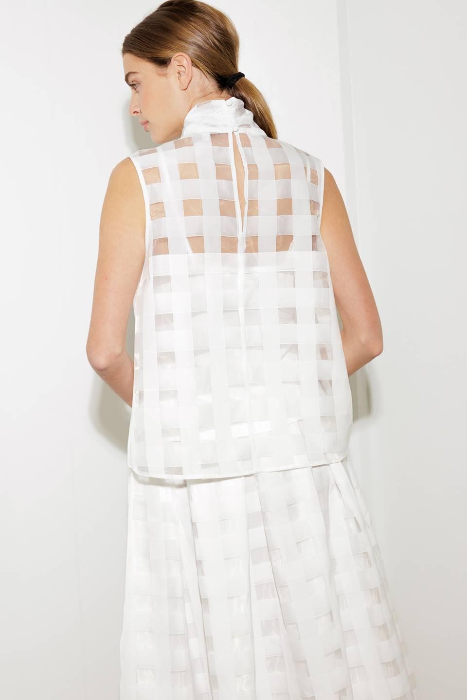 Live for Us White Woven Organza Top, view 5 — Soul Flow Apparel