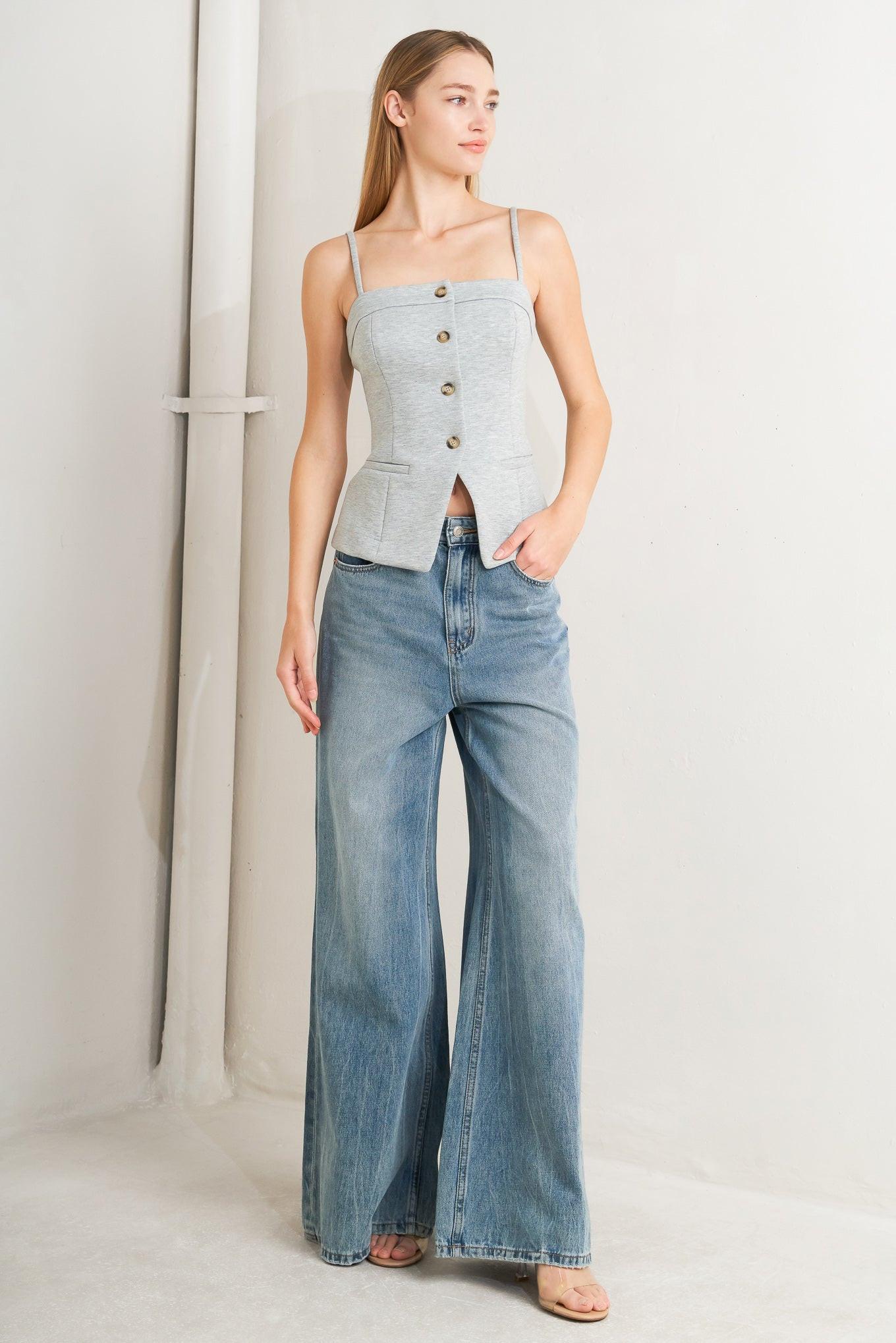 Lovely By Nature Knit Vest in hgrey, view 4 — Soul Flow Apparel
