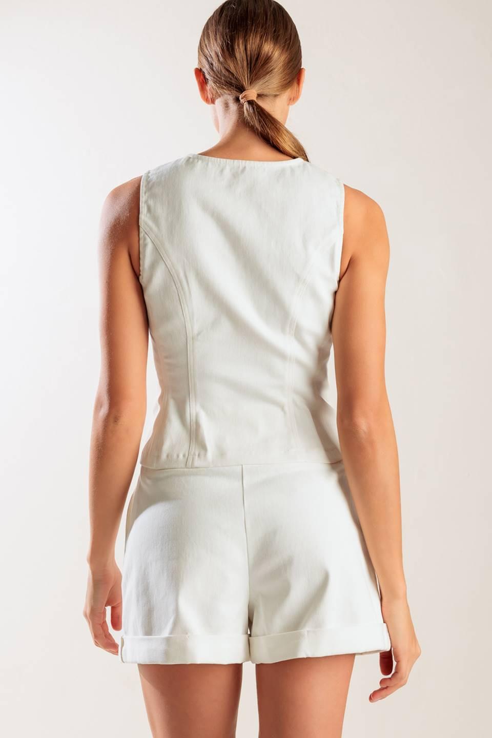 Love Letters White Woven Vest, view 6 — Soul Flow Apparel