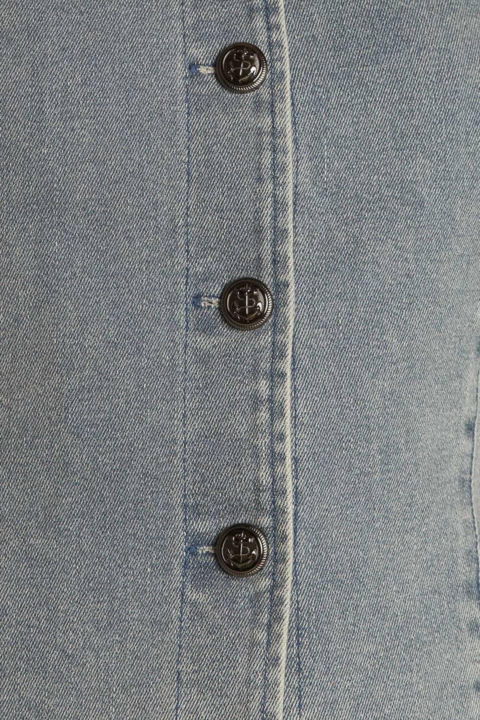 Daisy Date Denim Vest in indigo, fabric swatch — Soul Flow Apparel