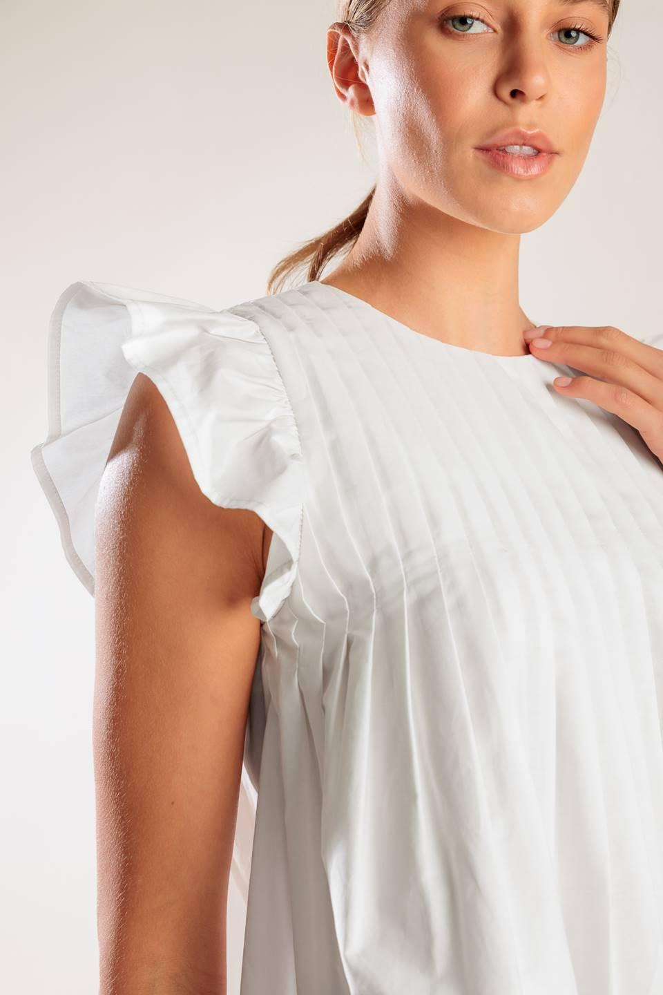 Memories in Focus White Woven Top, view 2 — Soul Flow Apparel