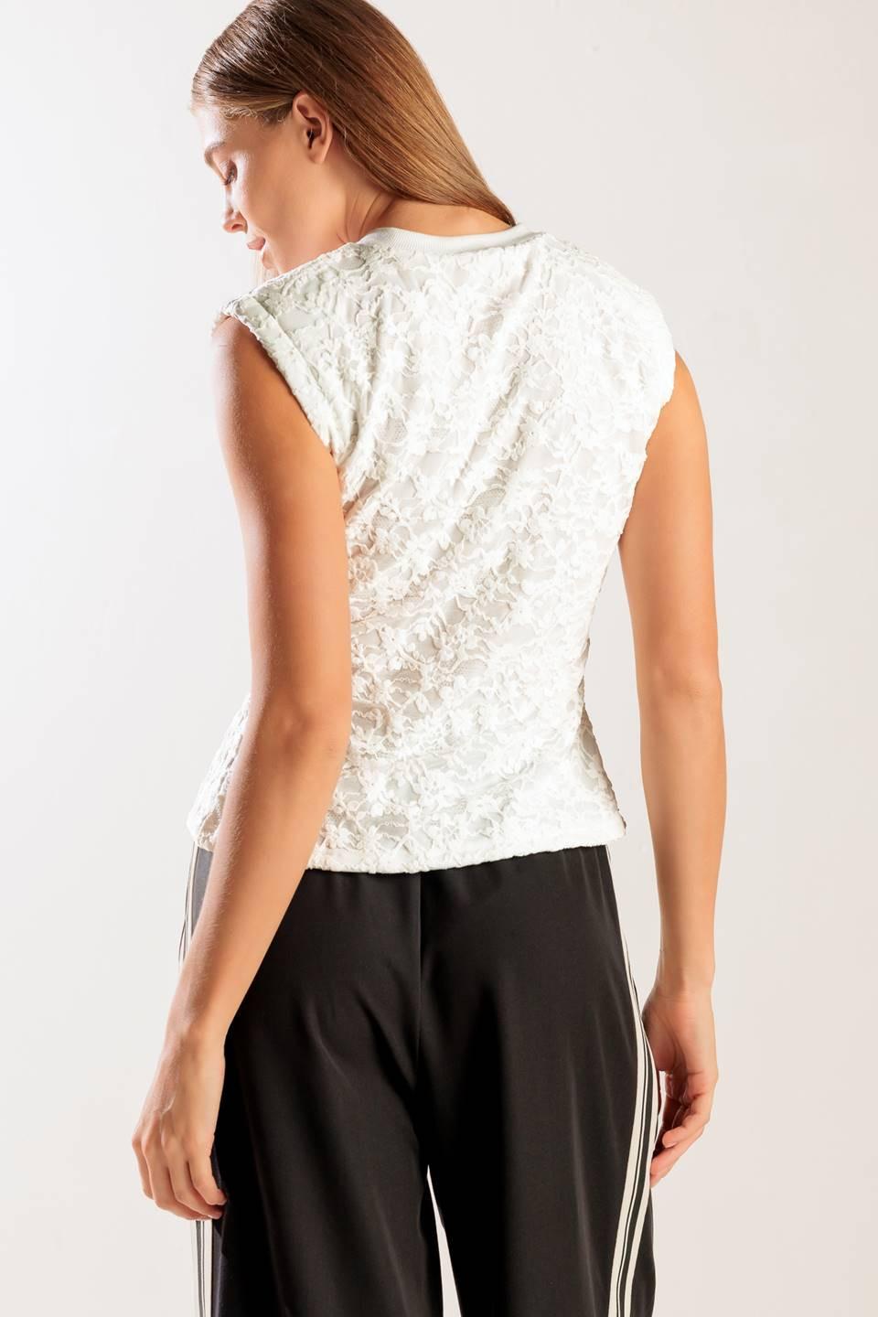 Hidden Smiles White Woven Lace Top, view 4 — Soul Flow Apparel