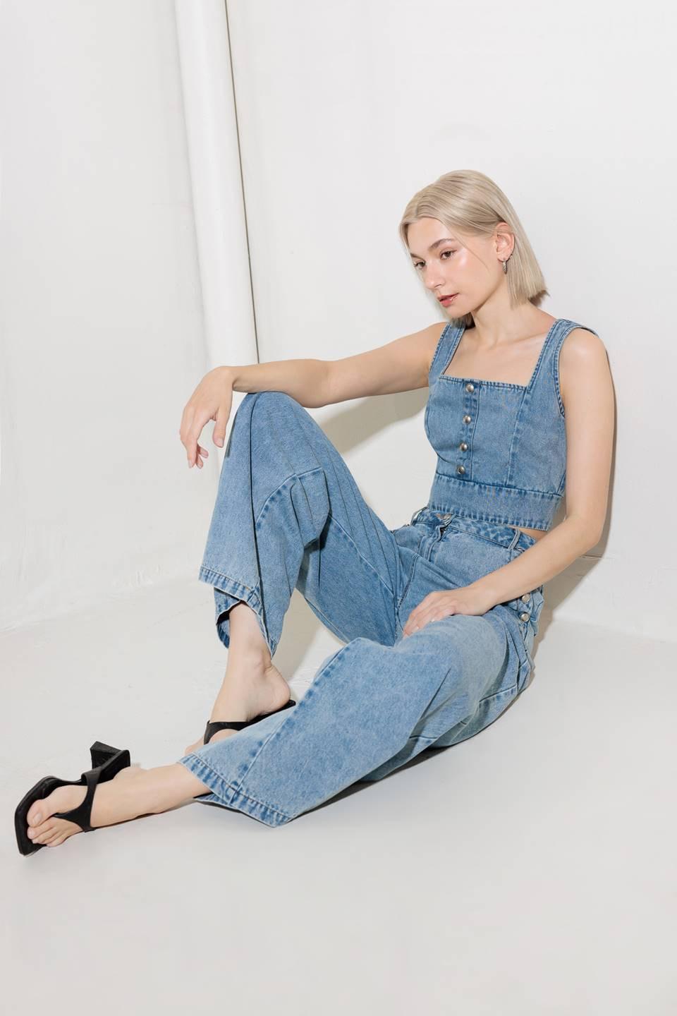 Ever So Sweet Light Indigo Denim Top, view 7 — Soul Flow Apparel