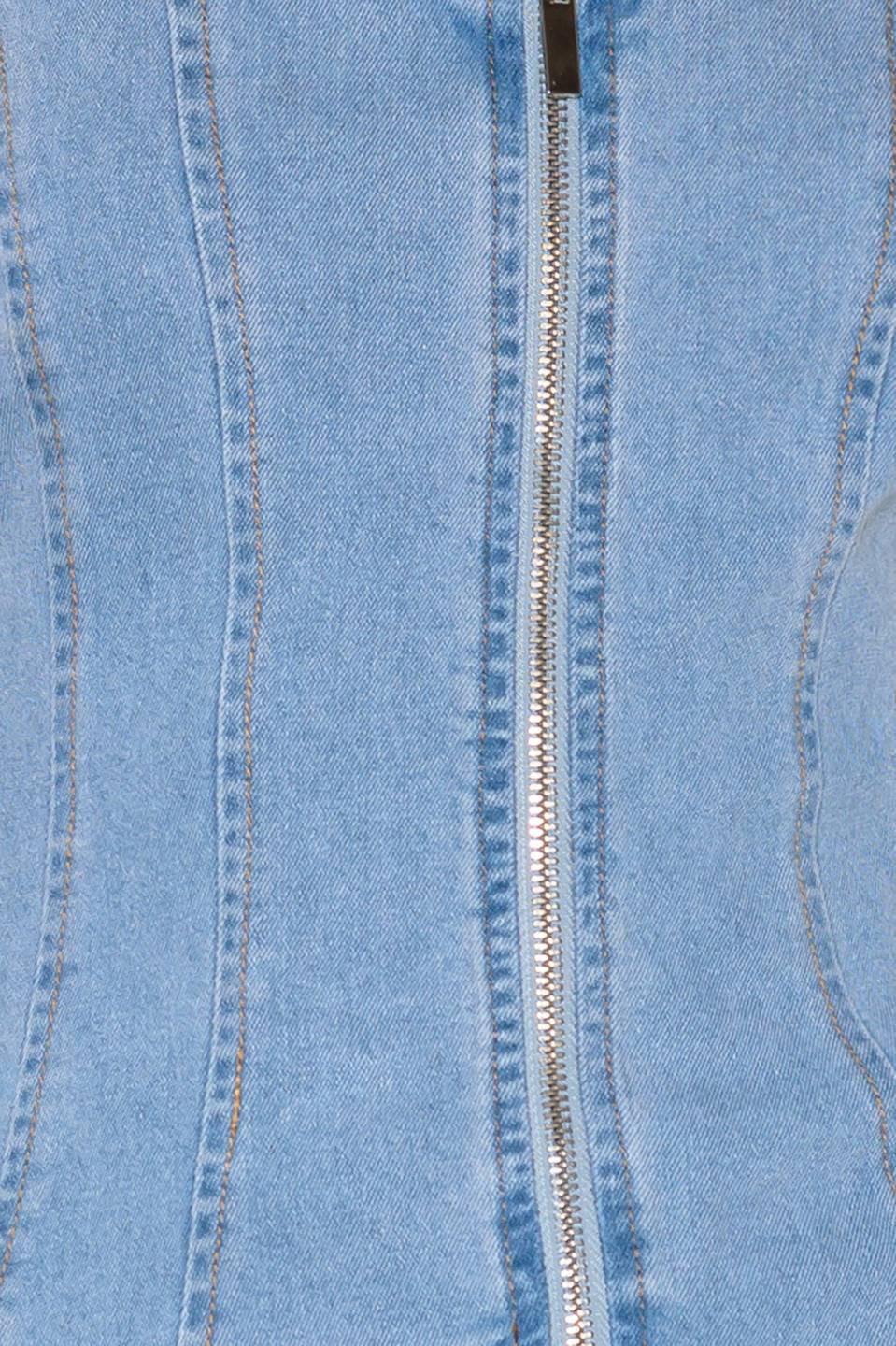 Almost Angelic Light Indigo Denim Top, fabric swatch — Soul Flow Apparel