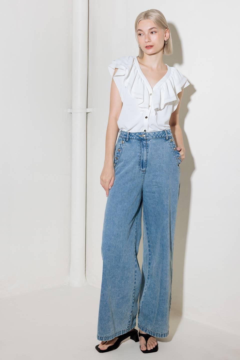 Made for Romance Off White Woven Top in off-white, view 3 — Soul Flow Apparel