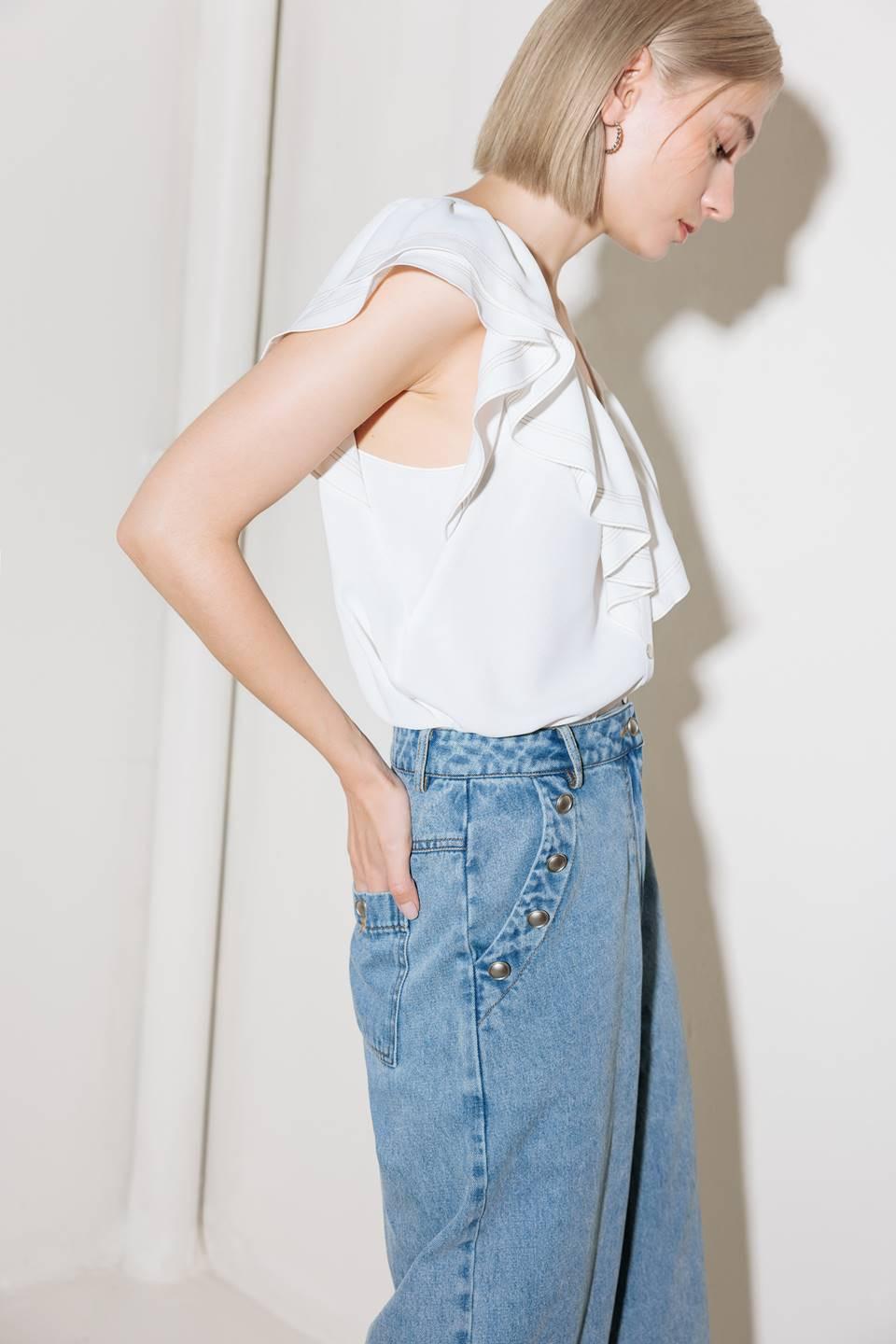 Made for Romance Off White Woven Top in off-white, view 4 — Soul Flow Apparel