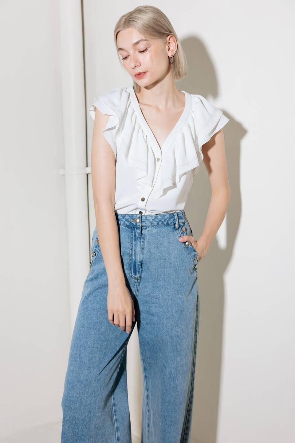 Made for Romance Off White Woven Top in off-white, view 5 — Soul Flow Apparel