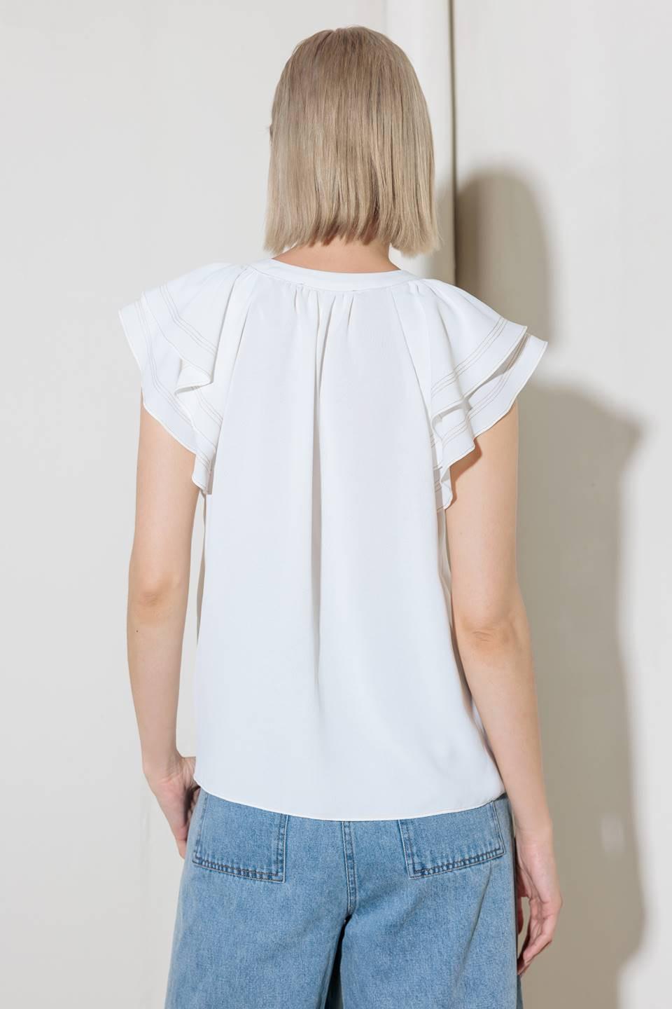 Made for Romance Off White Woven Top in off-white, view 8 — Soul Flow Apparel