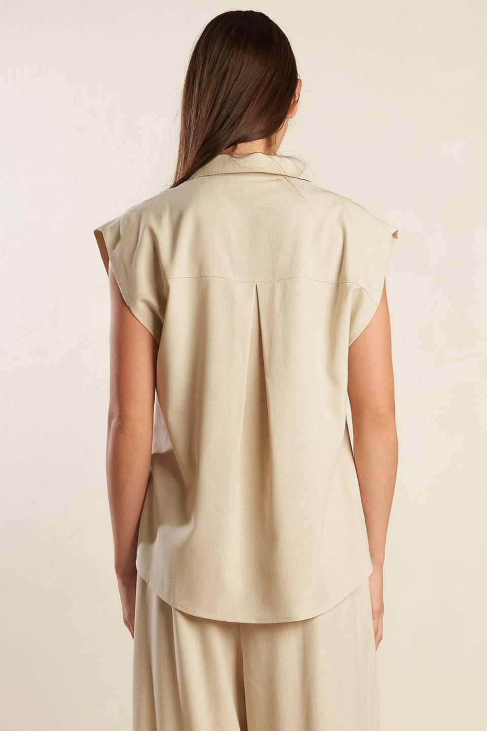 Go with Grace Woven Shirt in natural, view 7 — Soul Flow Apparel