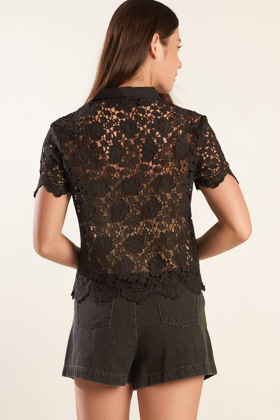 Dream of the Fleet Woven Lace Top in black, view 5 — Soul Flow Apparel