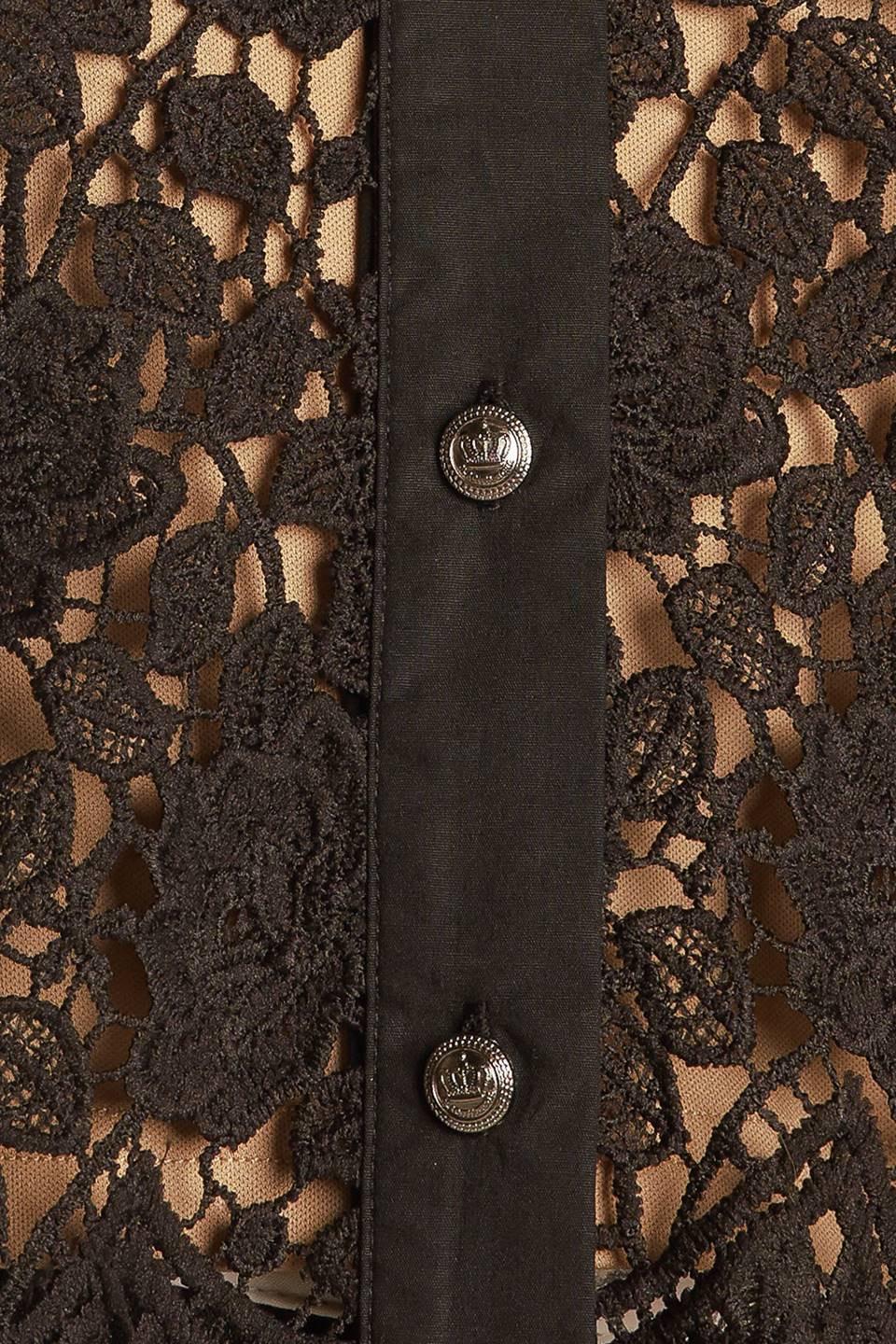 Dream of the Fleet Woven Lace Top in black, fabric swatch — Soul Flow Apparel