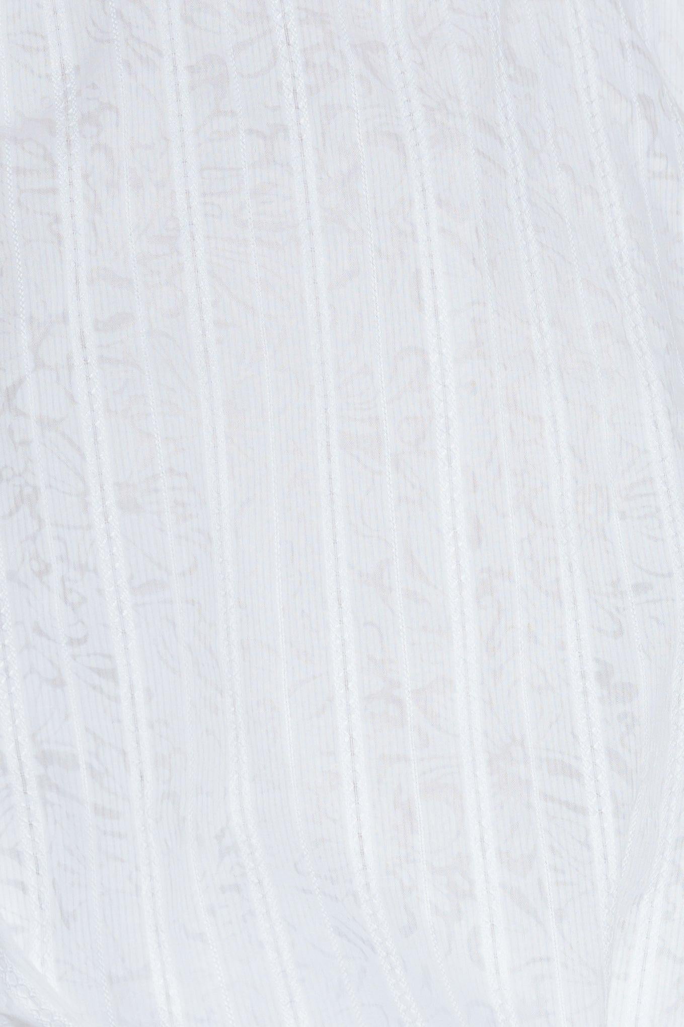 Timeless with Edge Woven Lace Top in white, fabric swatch — Soul Flow Apparel