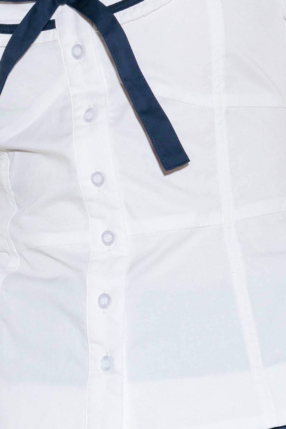 The Sweetest Touch Woven Top in white navy, fabric swatch — Soul Flow Apparel