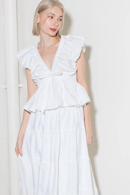 Slow Down in White Woven Top, view 1 — Soul Flow Apparel