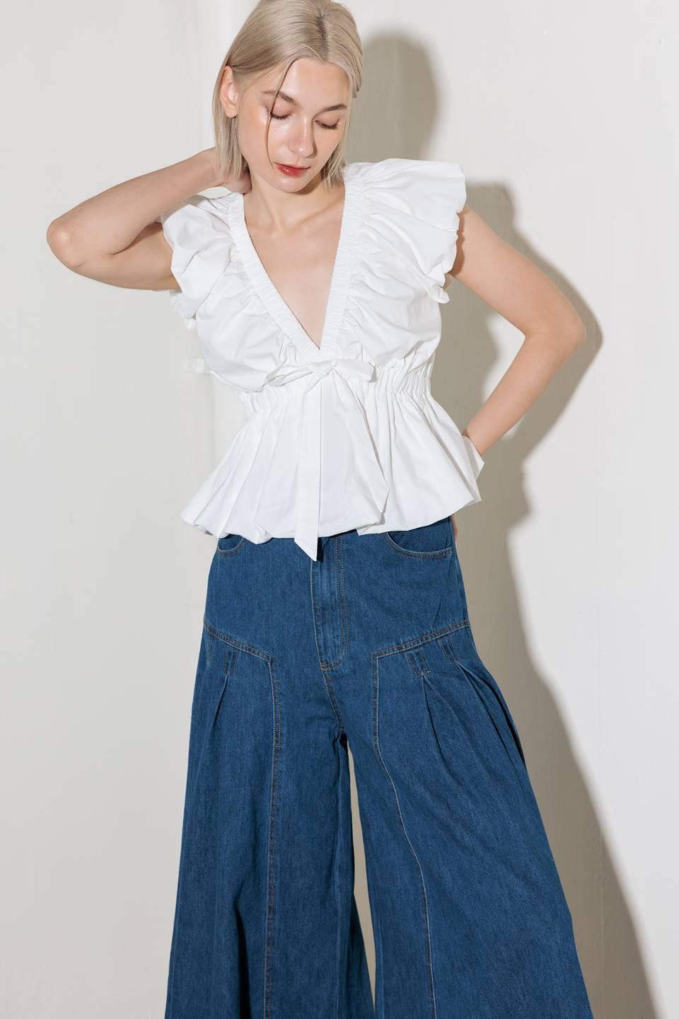 Slow Down in White Woven Top, view 3 — Soul Flow Apparel