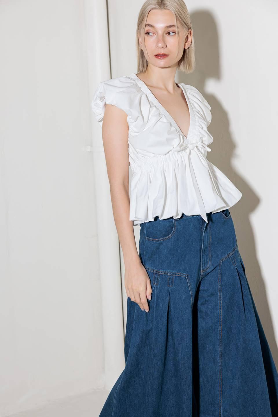 Slow Down in White Woven Top, view 5 — Soul Flow Apparel