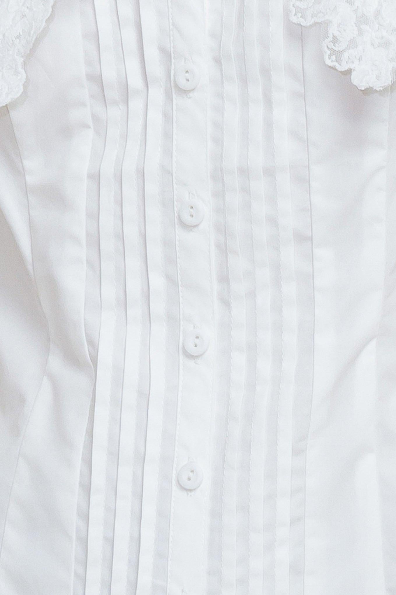 French Meadow Woven Top in white, fabric swatch — Soul Flow Apparel
