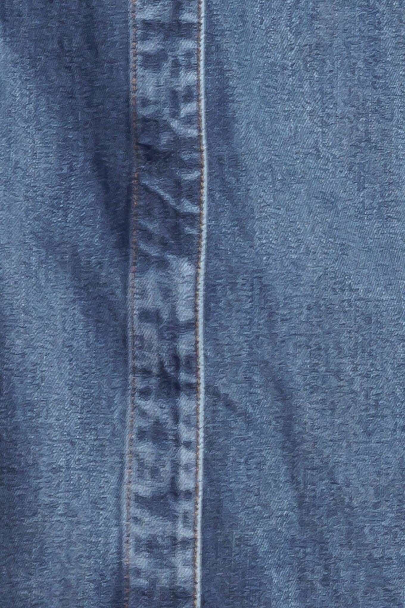 Offline Edge Indigo Denim Top, fabric swatch — Soul Flow Apparel