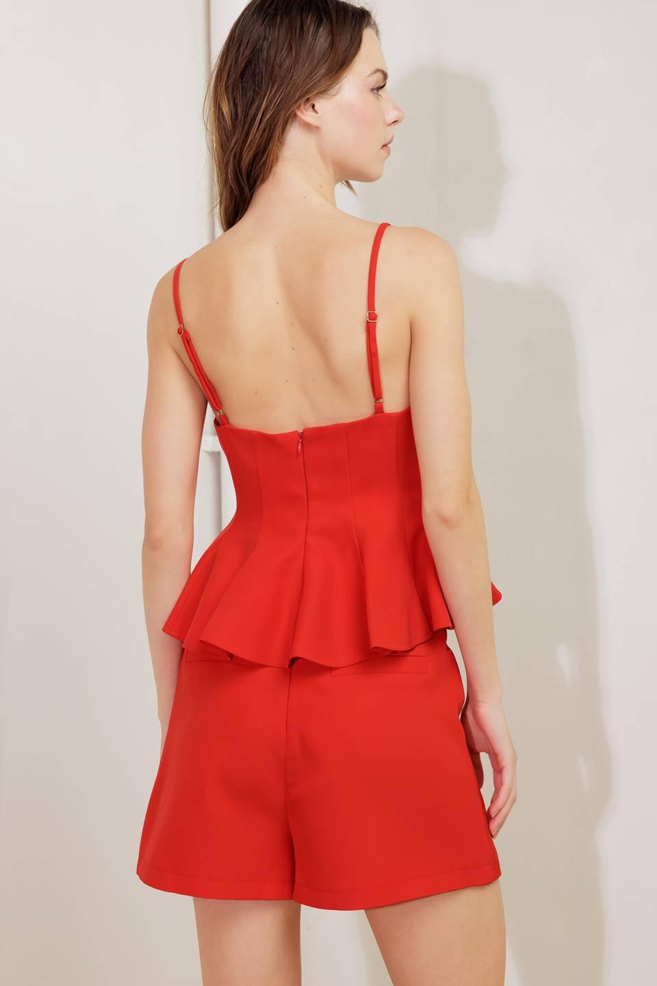 Melted Marshmallow Red Woven Cami Top, view 7 — Soul Flow Apparel
