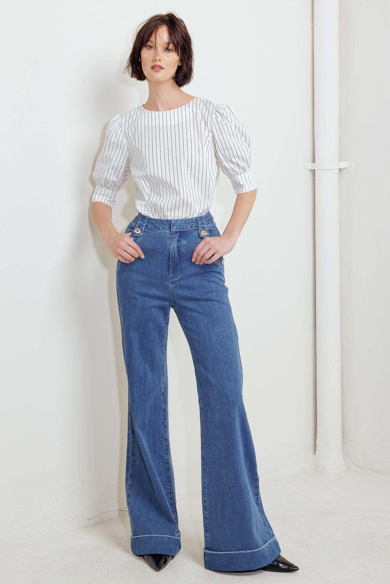 Cocoon Hour White Woven Top, view 2 — Soul Flow Apparel