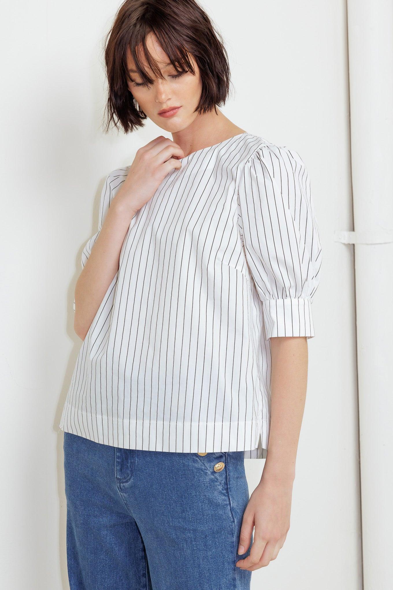 Cocoon Hour White Woven Top, view 3 — Soul Flow Apparel