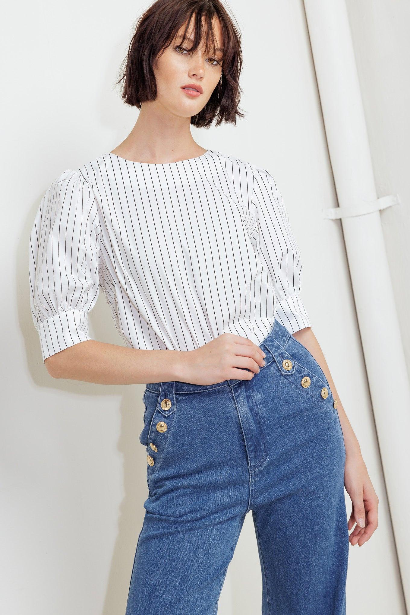 Cocoon Hour White Woven Top, view 5 — Soul Flow Apparel
