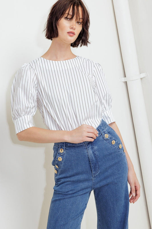 Cocoon Hour White Woven Top, view 5 — Soul Flow Apparel