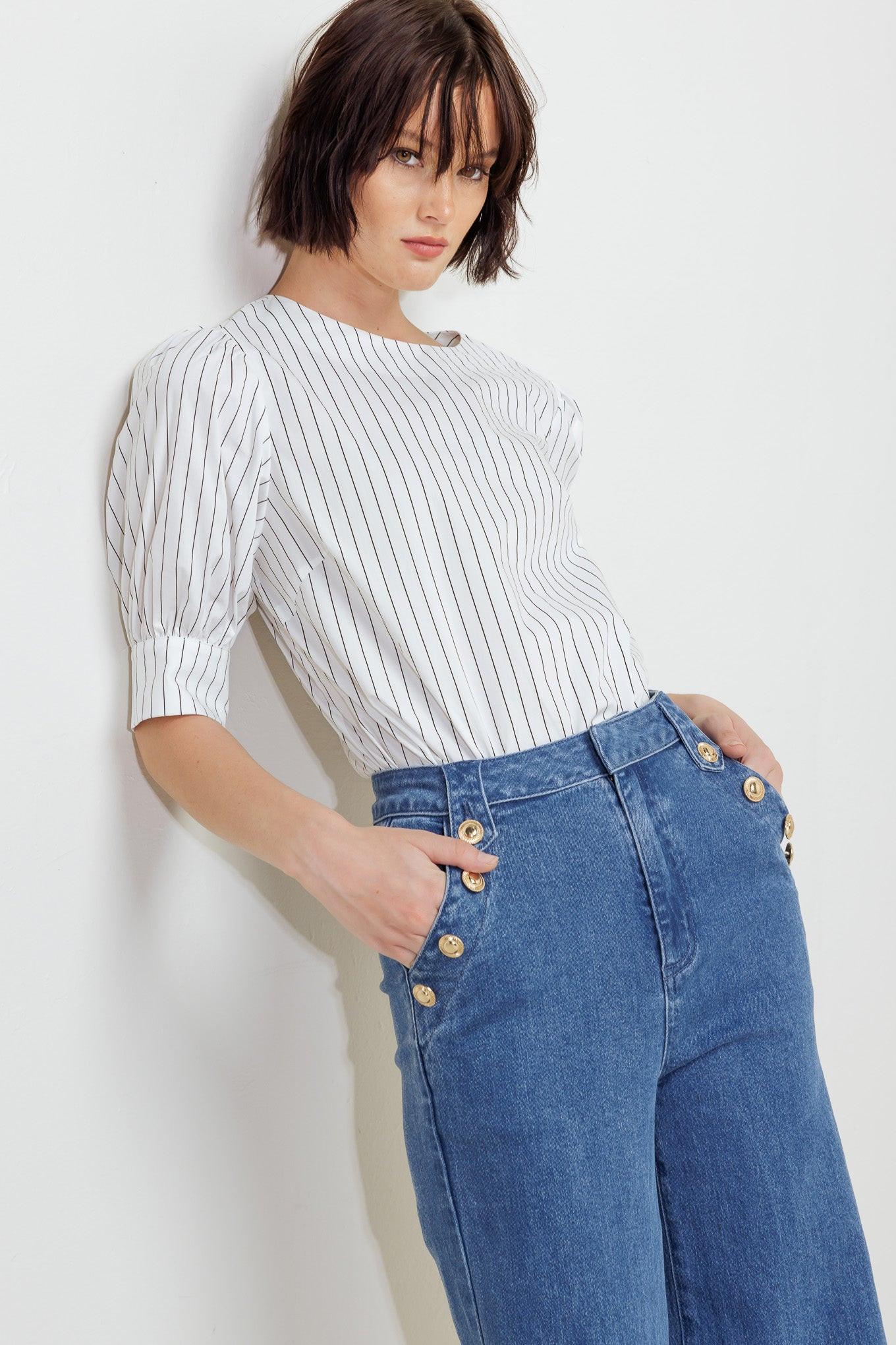 Cocoon Hour White Woven Top, view 6 — Soul Flow Apparel