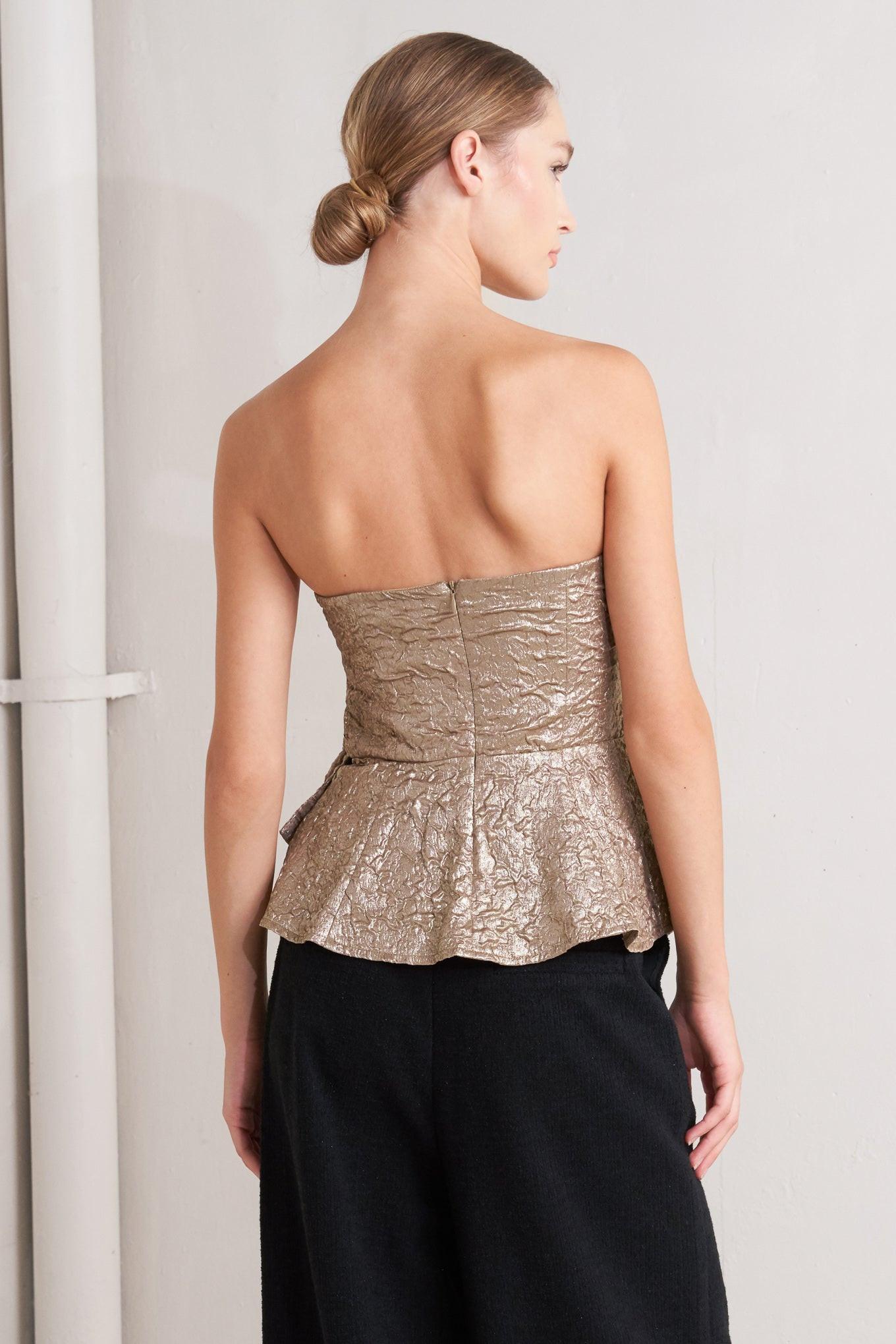 Liquid Gold Woven Top, view 6 — Soul Flow Apparel
