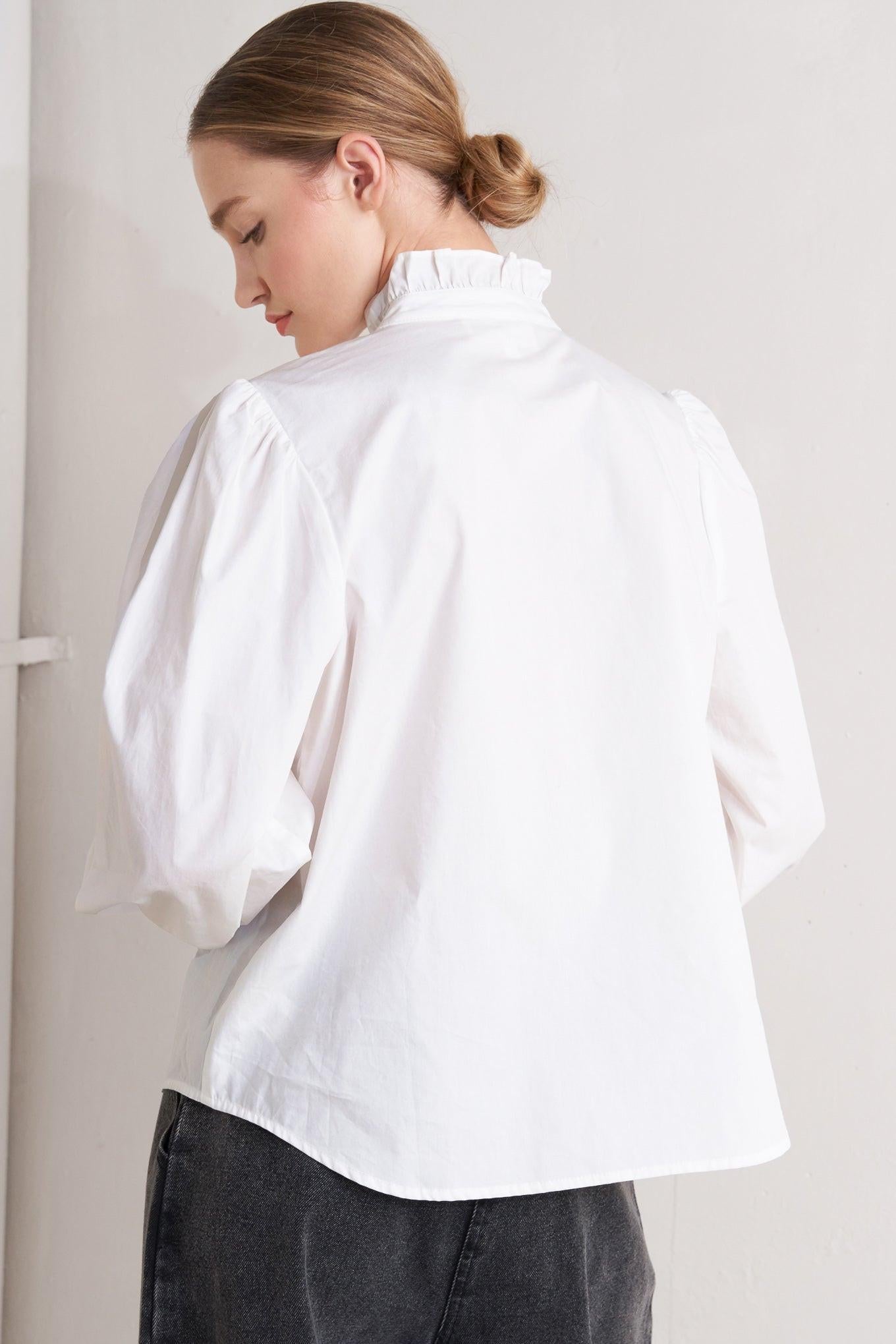 Milk Cloud Woven Top in white, view 6 — Soul Flow Apparel