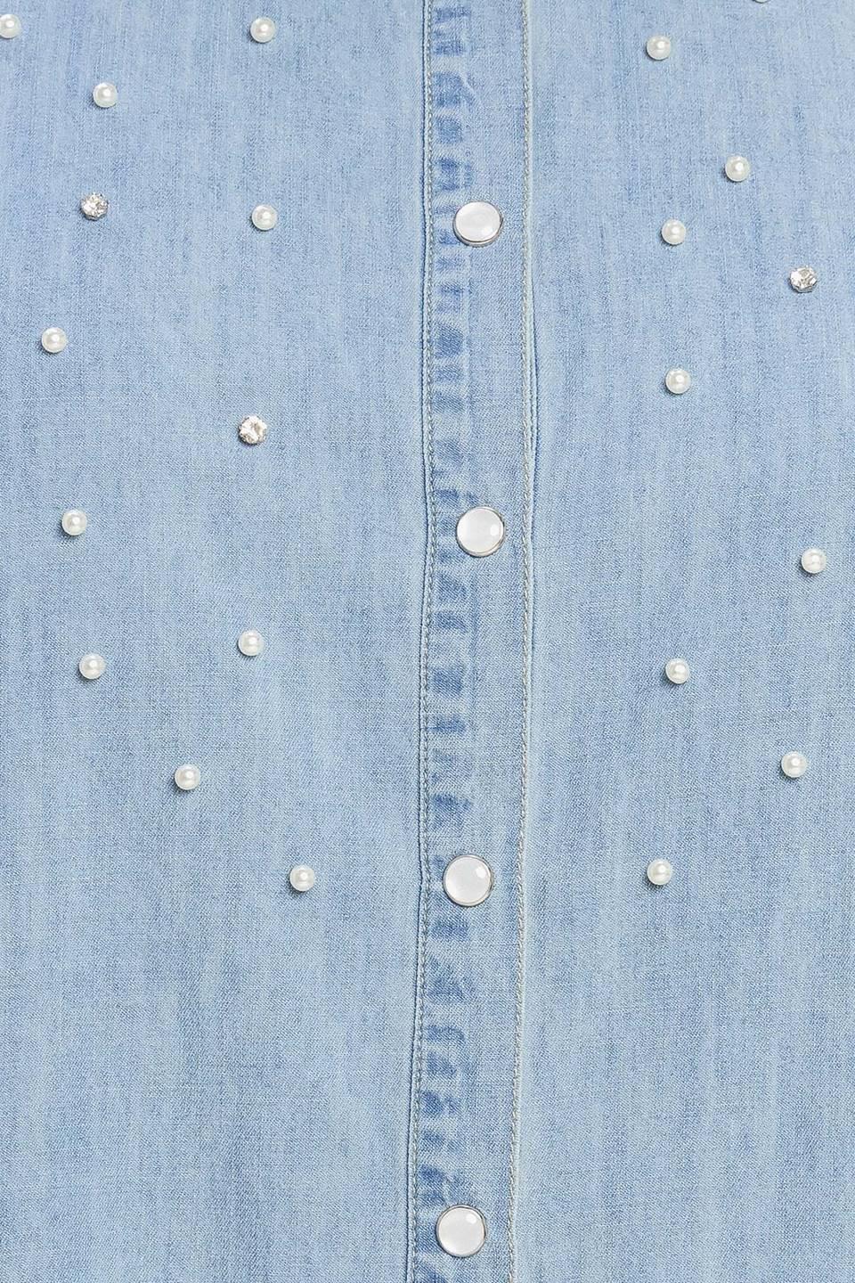 Power Tailoring Lightweight Shirt in light indigo, fabric swatch — Soul Flow Apparel