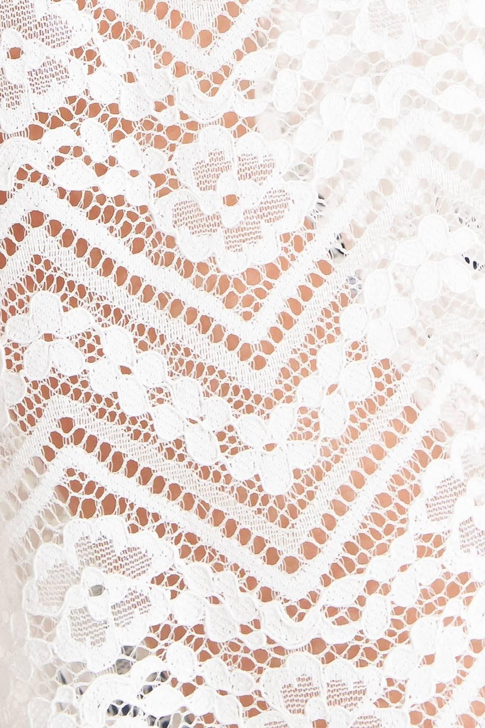 Cloud Romance Woven Lace Top in off-white, fabric swatch — Soul Flow Apparel