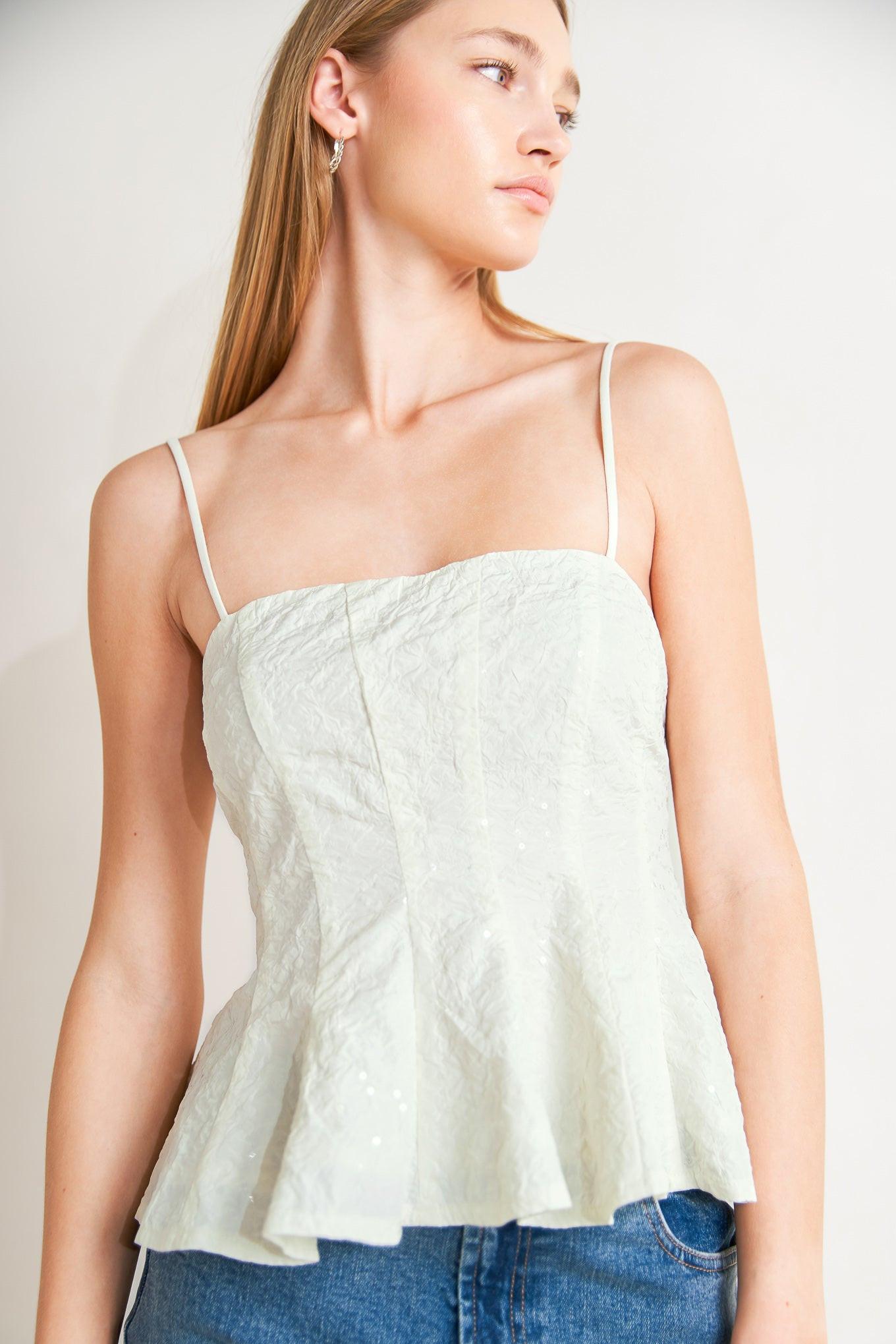 Grand Entrance Woven Top in ivory, view 4 — Soul Flow Apparel