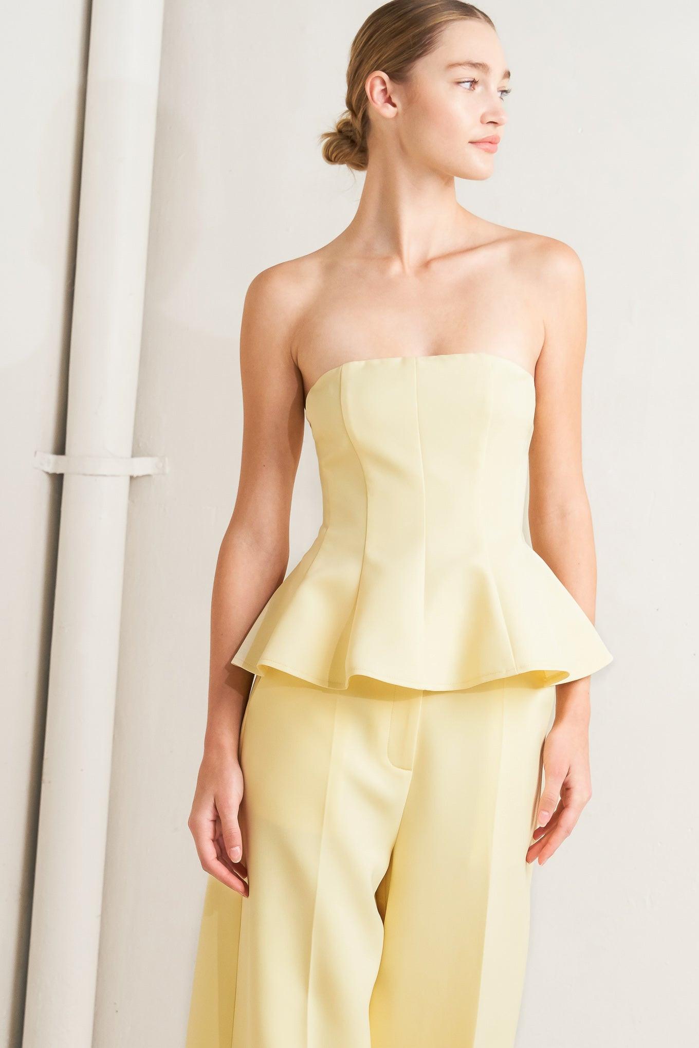 Sunshine Dream Woven Top in yellow, view 1 — Soul Flow Apparel