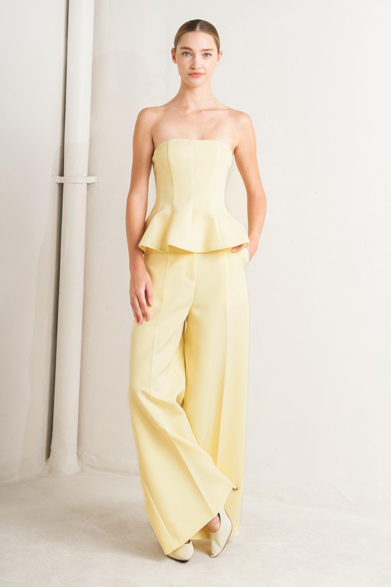 Sunshine Dream Woven Top in yellow, view 3 — Soul Flow Apparel