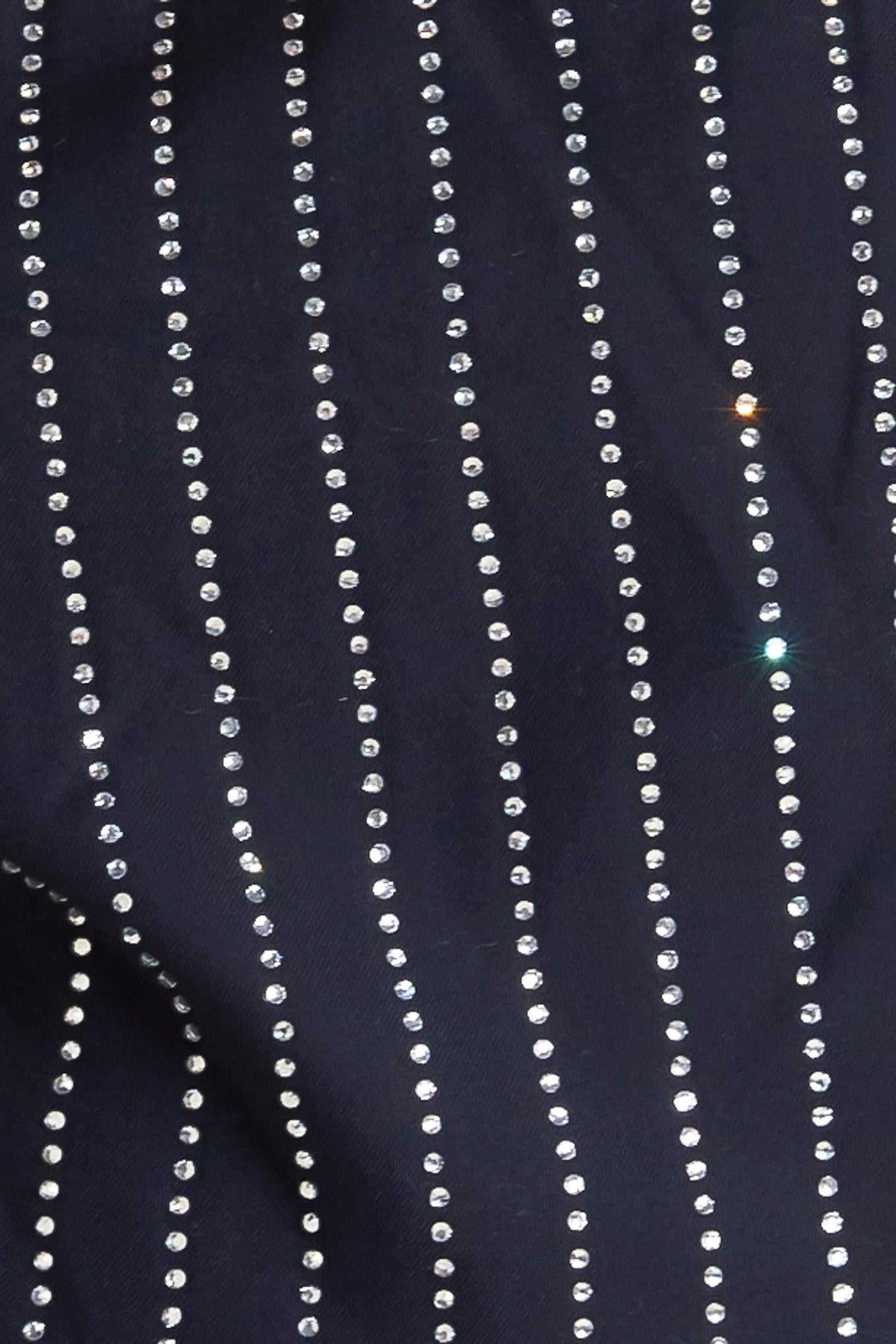 Geometric Edge Woven Top in navy, fabric swatch — Soul Flow Apparel