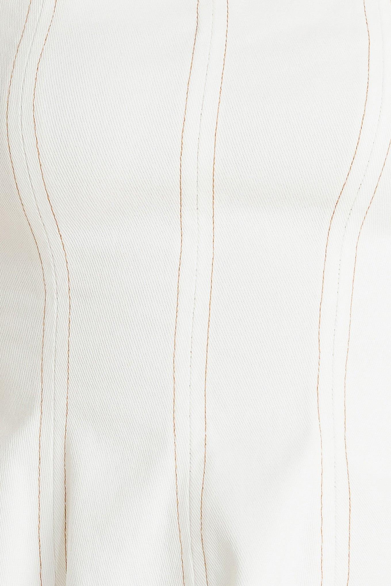 Subtle Drama Woven Top in off-white, fabric swatch — Soul Flow Apparel
