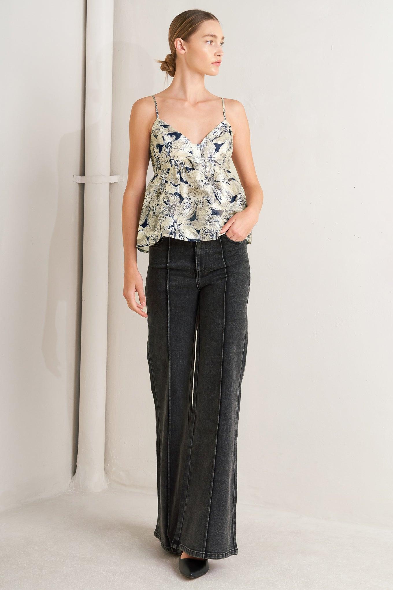 Vacation Edit Woven Top in ivory multi, view 2 — Soul Flow Apparel