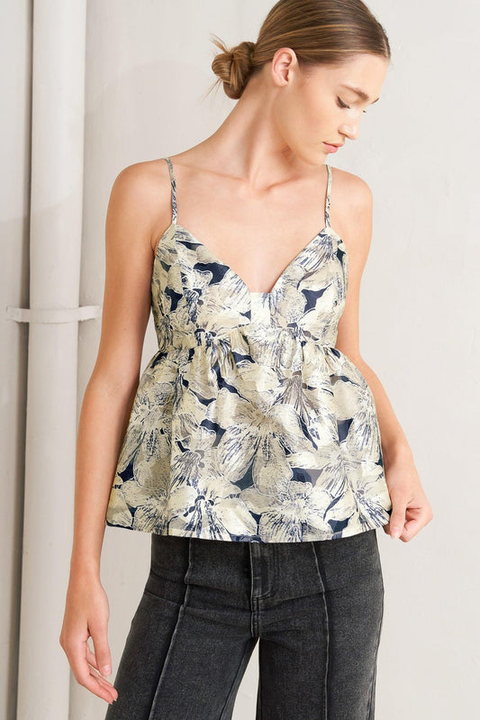 Vacation Edit Woven Top in ivory multi, view 5 — Soul Flow Apparel