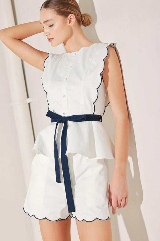 Resort Ready Woven Top in white, view 4 — Soul Flow Apparel